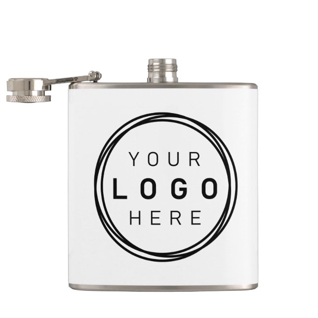 Custom Corporate Business Logo Hip Flask (Opened)