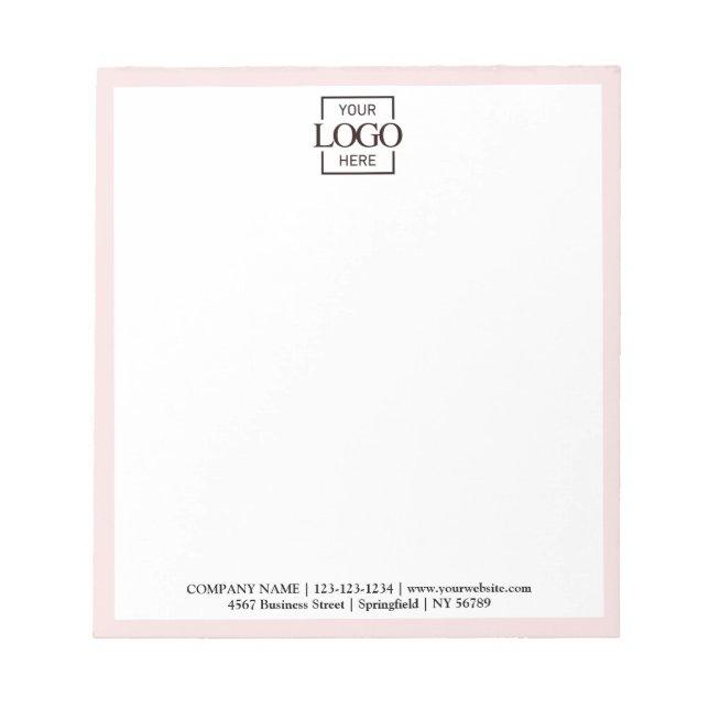 Custom Corporate Business Logo Modern Professional Notepad (Front)