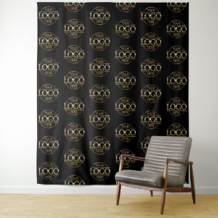 Custom Corporate Business Logo Pattern Backdrop Tapestry