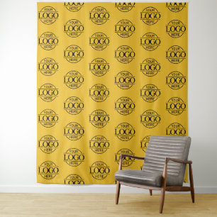 Custom Corporate Business Logo Pattern Backdrop Tapestry
