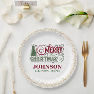 Custom Corporate Christmas Office Party Plates