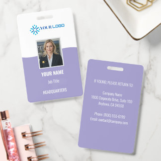 Custom Corporate Employee Badge Photo ID | Logo