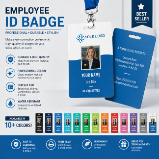 Custom Corporate Employee Badge Photo ID | Logo