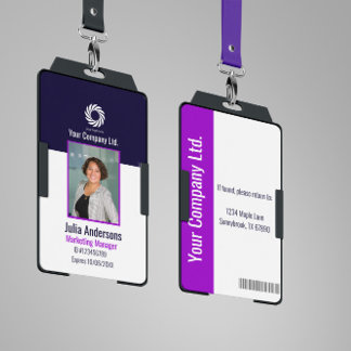 Custom Corporate Employee ID Badge – Teal Prof