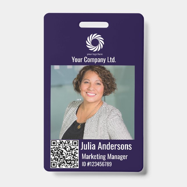 Custom Corporate Employee ID Badge – Teal Prof (Front)