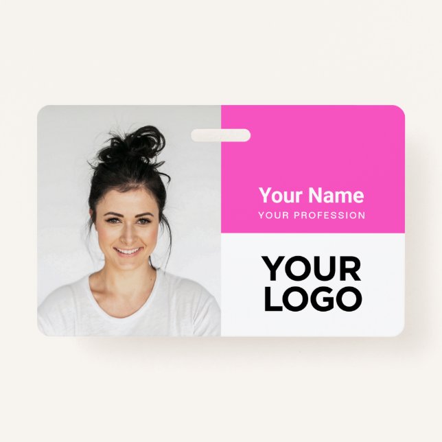 Custom Corporate Employee Photo Logo Name ID Badge (Front)