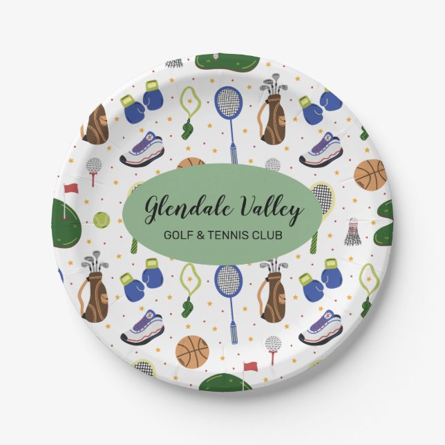 Custom Corporate Golf Theme Paper Plate (Front)