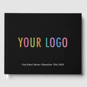 Custom Corporate Guest Book Company Logo Black