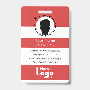 Custom corporate ID badge with barcode