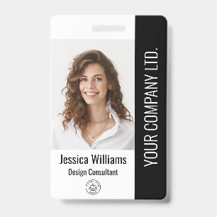 Custom  Corporate Large Employee Photo Black ID Badge