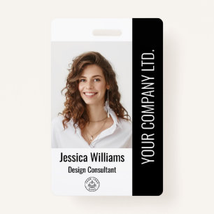 Custom  Corporate Large Employee Photo Black ID ID Badge