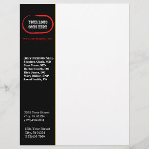 Custom Corporate Letterhead - Black/Gold Side Bar