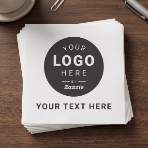 Custom Corporate Logo and Text Business Branded Napkin