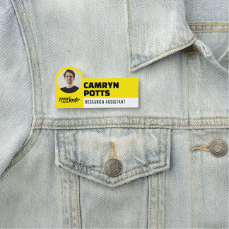 Custom Corporate Logo Photo ID Title Employee Name Tag