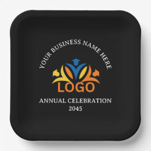Custom Corporate or Business Party Square Paper Plate