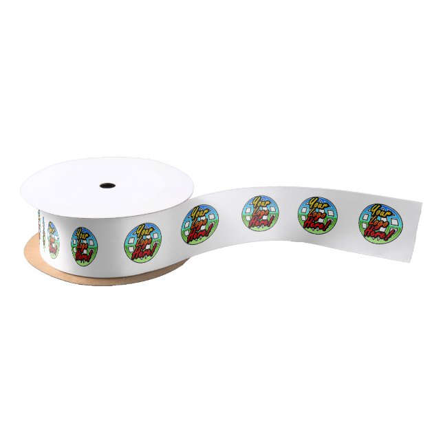 Custom Corporate or Promotional Imprinted Logo Satin Ribbon (Spool)