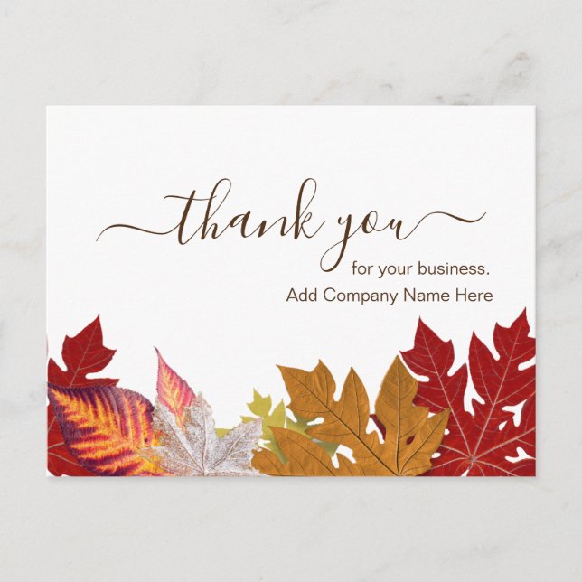 Custom Corporate Thanksgiving Message Postcard (Front)