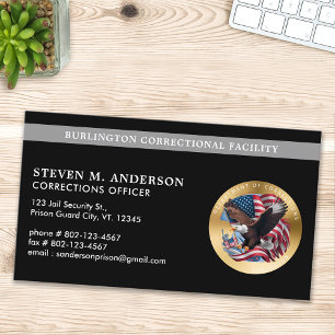 Custom Corrections Dept Parole Officer Prison Logo Business Card