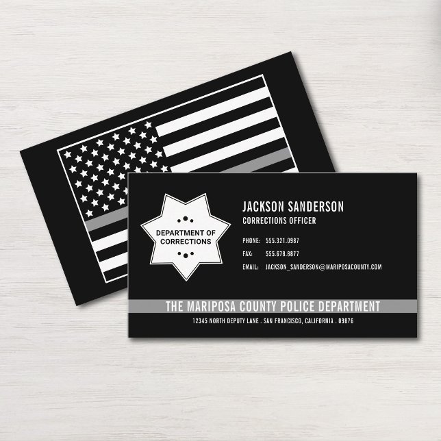 Custom Corrections Officer Logo Badge Business Card (Custom Corrections Officer Logo Badge Business Card)