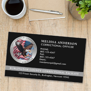 Custom Corrections Officer Prison Guard Jail Logo Business Card