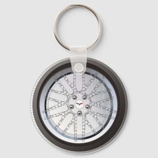 Custom Corvette Wheels Keychain (Front)