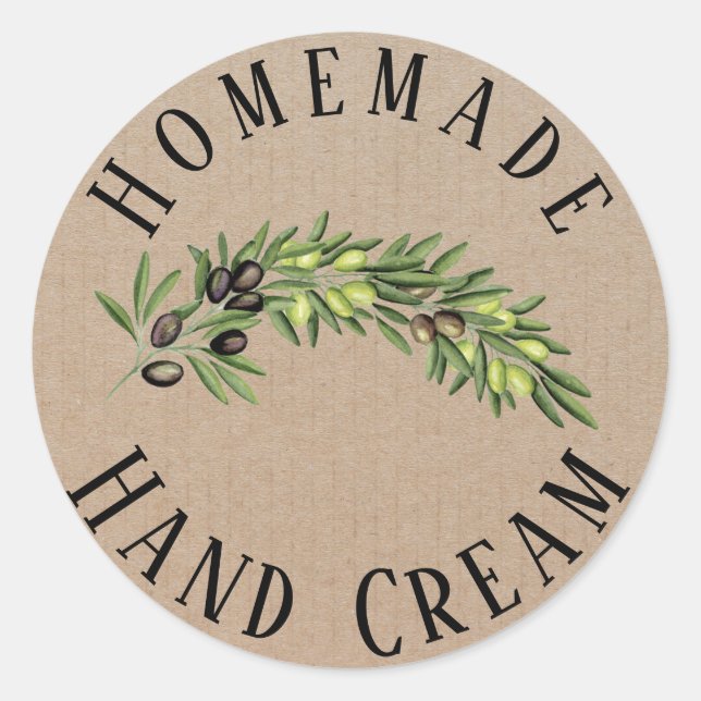 custom cosmetic rustic olive oil product label (Front)