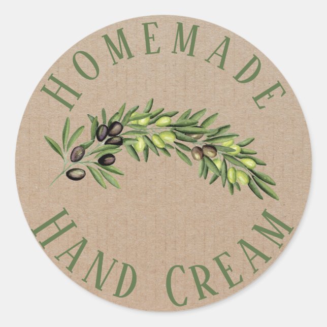 custom cosmetic rustic olive oil product label (Front)