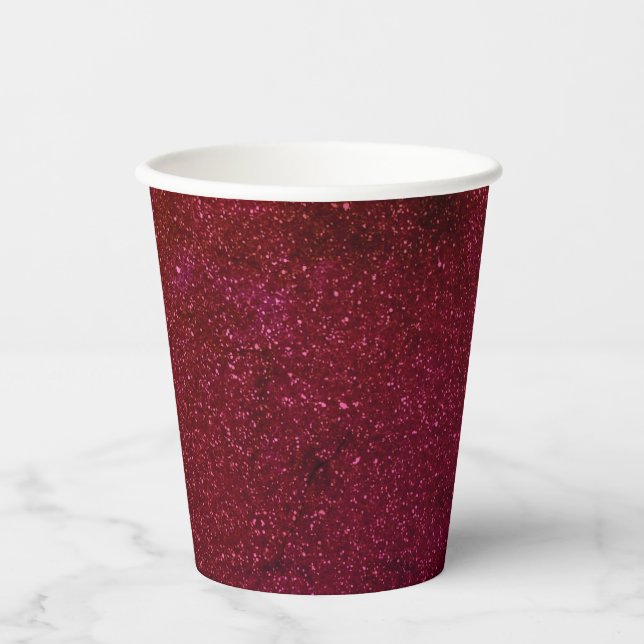 Custom Cosmic Burgundy Paper Cups - Bulk Event (Front)