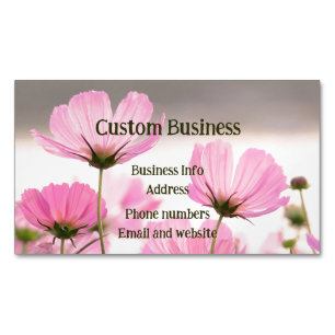 Custom Cosmos Garden Flowers Floral Magnetic Business Card