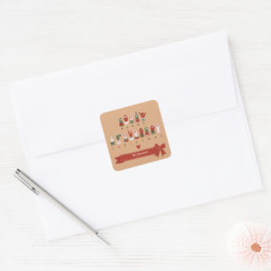 Custom Cosy ASL Merry Christmas Square Sticker