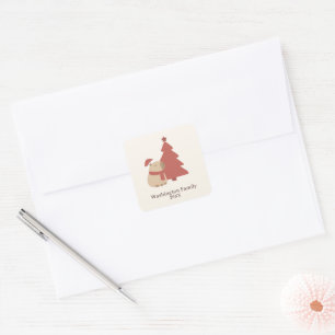 Custom Cosy Capybara Christmas Square Sticker