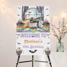 Custom Cosy Halloween Sleepover Welcome Sign