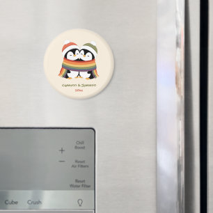 Custom Cosy Pride Penguins Christmas Magnet