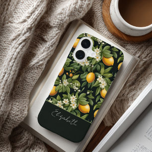 Custom Cottagecore Design Lemon Pattern iPhone 16 Case