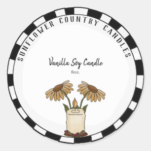 Custom Country Candle Business Label