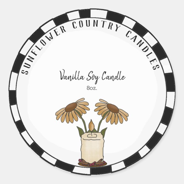Custom Country Candle Business Label (Front)