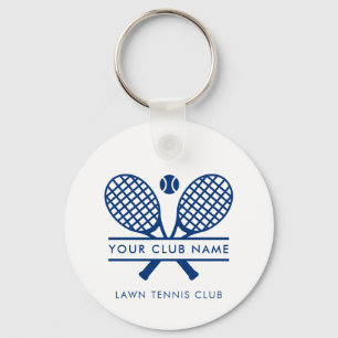 Custom Country Club Tennis Team Players Blue Swag Key Ring