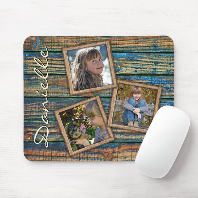 Custom Country Farmhouse Barn Wood Planks Pattern Mouse Pad (With Mouse)