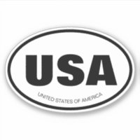 Custom country or state abbreviation oval vinyl