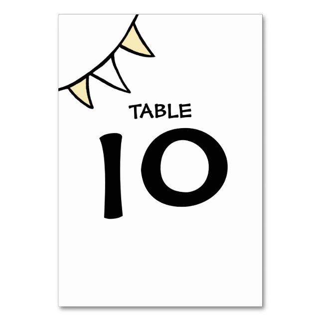 Custom Country Wedding Tractor Bunting Table Numbe Number (Front)