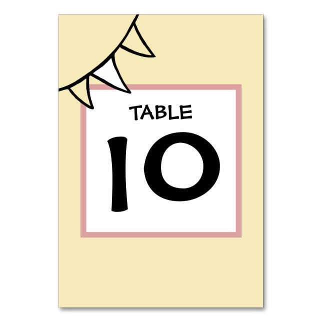 Custom Country Wedding Tractor Bunting Table Numbe Number (Front)
