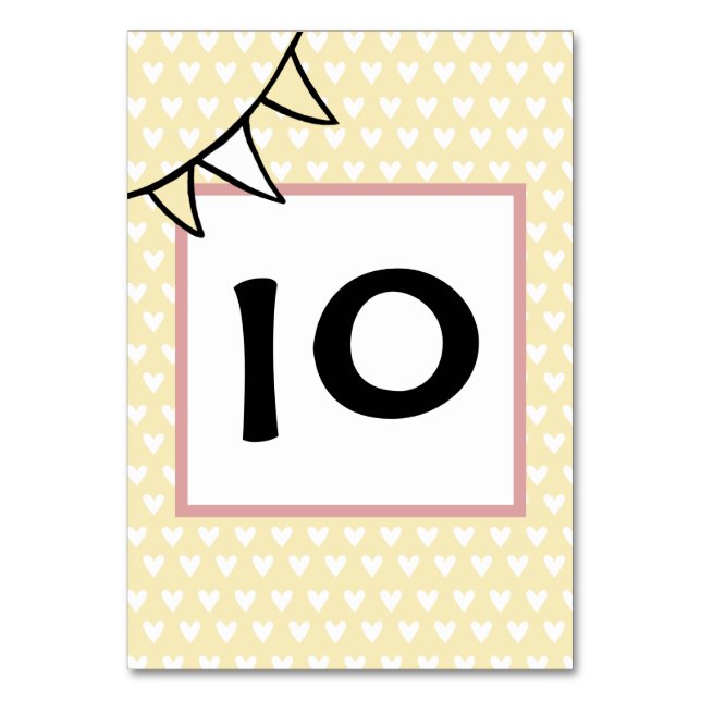 Custom Country Wedding Tractor Bunting Table Numbe Number (Front)