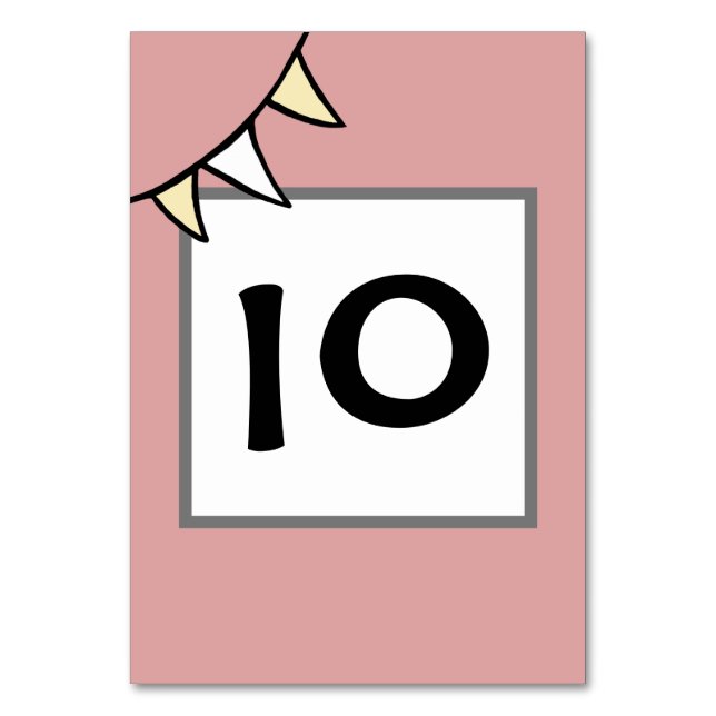 Custom Country Wedding Tractor Bunting  Table Number (Front)