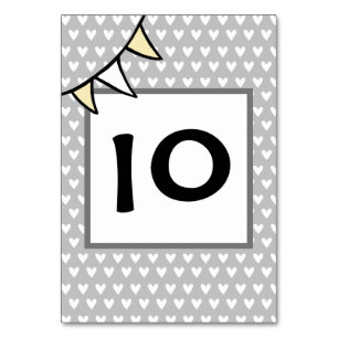 Custom Country Wedding Tractor Bunting Table Number