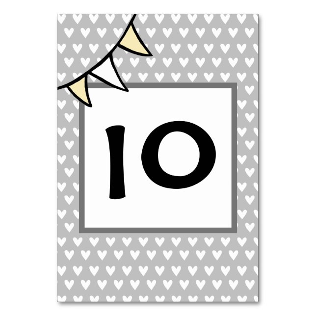 Custom Country Wedding Tractor Bunting Table Number (Front)