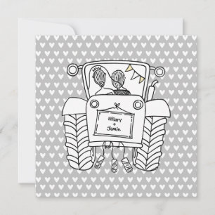 Custom Country Wedding Tractor Invitation