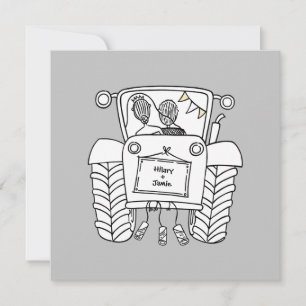 Custom Country Wedding Tractor Invitation