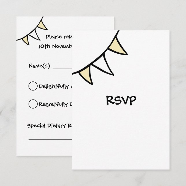Custom Country Wedding Tractor RSVP Card (Front/Back)