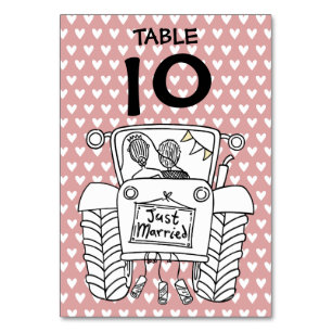 Custom Country Wedding Tractor Table Number