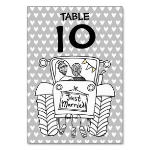 Custom Country Wedding Tractor Table Number